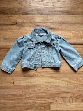 Nannette Light Blue Denim Jacket with Ruffle Yoke